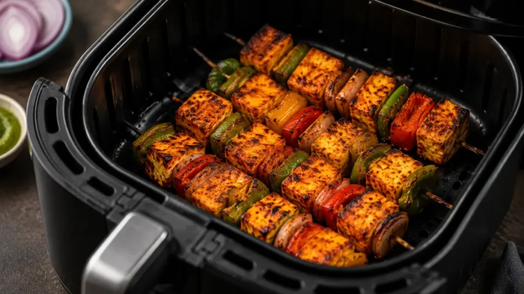 Cooking the Paneer Tikka in the Air Fryer